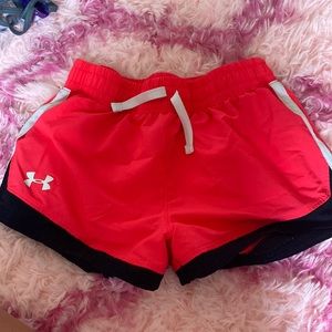 pink under armor shorts youth large